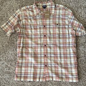 Patagonia Men's Plaid Button-Down Shirt - Red, Blue, Cream. NWT